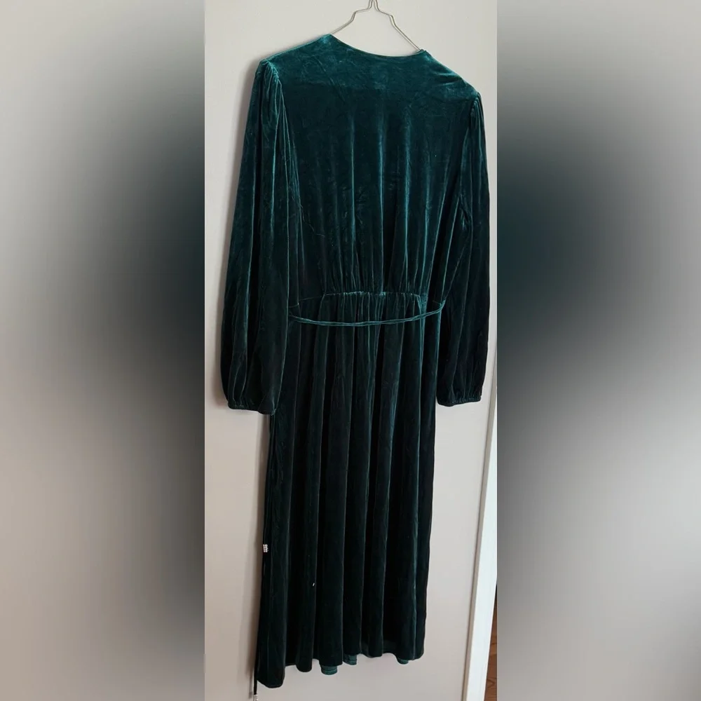 NWT ANNE KLEIN Holiday Green Velour  Dress  Size XL   $139 - Picture 2 of 3
